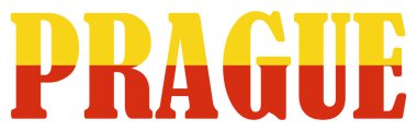 Çek başkenti Prag 'ın amblem sancağının sembolü izole edildi. Avrupa Birliği 'nin Çek Cumhuriyeti' nde bir vatanseverlik işareti. Seyahat hatırası Prag çıkartması. Turistler tişört baskısı damgası