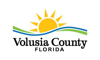 Volusia ilçe bayrağı, Florida eyaleti, ABD, vektör illüstrasyonu izole edildi. Amblem bayrağı Volusia sembolü.