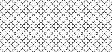 Dörtlü folyo desenli. Kilisede ortaçağ dokusu. Geometrik Fas arka planı. Soyut Arap şablonu. Vektör illüstrasyonu