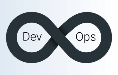 DevOps simgesi. yazılım geliştirme - Dev ve IT işletim - işletim. Yazılım teknolojisi şirketleri için 8. döngü. vektör gradyan simgesi