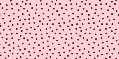 Rastgele noktalar dokusu. Küçük puantiyeli, pürüzsüz desenli arka plan. siyah ve pembe noktalar tekstil