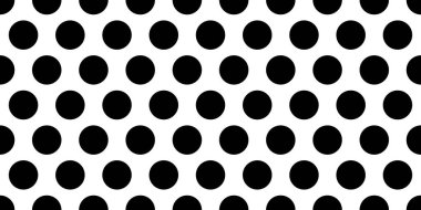 Benekli, noktasız desen. Popüler sanat geçmişi. Kalın noktalı vektör dokusu. siyah ve beyaz noktalar tekstil