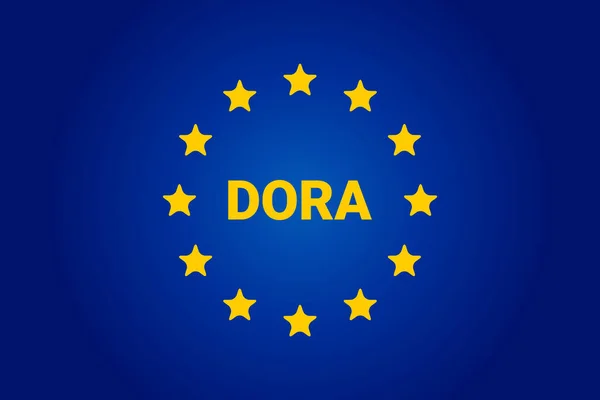 Dora Digital Operationel Robusthed Flag Vektorillustration Royaltyfrie stock-illustrationer