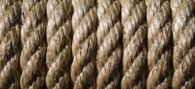 Sarmalanmış keten ipin dokusu