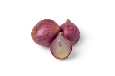 Beyaz arkaplanda Shallot izole