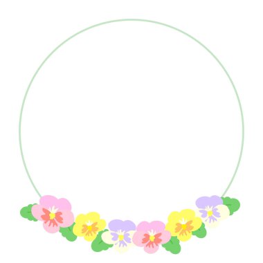 İbne çiçekleriyle süslenmiş dairesel bir çerçeve. Vektör illüstrasyonu.