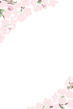 Kiraz çiçeği tünel iskeleti dikey. Vektör illüstrasyonu.