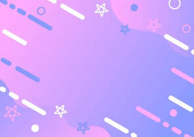 Geometrik desenli pembe ve mor renkli bir arkaplanın vektör çizimi. A4 boyutu, pop, modern ve dinamik tasarımlar için mükemmel..