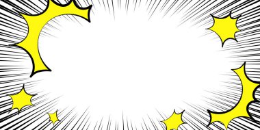 Yoğunlaştırılmış çizgiler ve şok dalgalarıyla manga tarzı bir efektin vektör çizimi. Yatay afiş ve başlık tasarımı, dinamik, komik ve aksiyon dolu görseller için mükemmel.