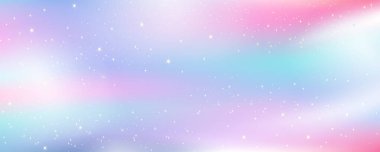Renkli ve fantastik kozmik eğimli vektör arkaplanı. Rüya gibi, bilim kurgu ya da canlı ve yaratıcı bir atmosferi olan uzay temalı tasarımlar için idealdir..