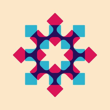 Riso baskı efektli geometrik nesne. Vektör. Kumaş, tekstil, giysi, ambalaj kağıdı, duvar kağıdı, poster için grafiksel öğe. Grafik elementi. Kendi dekorasyonun ve tasarımın için mükemmel.