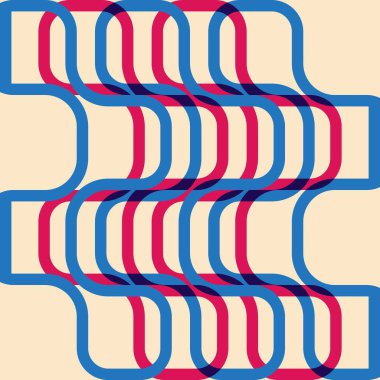 Riso baskı efektli geometrik nesne. Vektör. Kumaş, tekstil, giysi, ambalaj kağıdı, duvar kağıdı, poster için grafiksel öğe. Grafik elementi. Kendi dekorasyonun ve tasarımın için mükemmel.