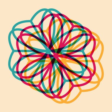 Riso baskı efektli geometrik nesne. Vektör. Kumaş, tekstil, giysi, ambalaj kağıdı, duvar kağıdı, poster için grafiksel öğe. Grafik elementi. Kendi dekorasyonun ve tasarımın için mükemmel.