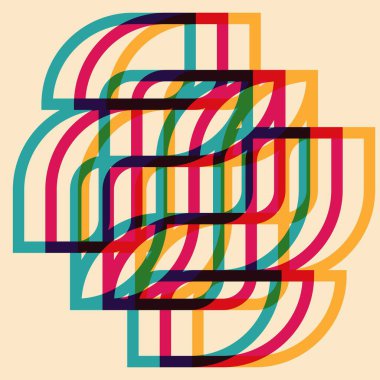 Riso baskı efektli geometrik nesne. Vektör. Kumaş, tekstil, giysi, ambalaj kağıdı, duvar kağıdı, poster için grafiksel öğe. Grafik elementi. Kendi dekorasyonun ve tasarımın için mükemmel.