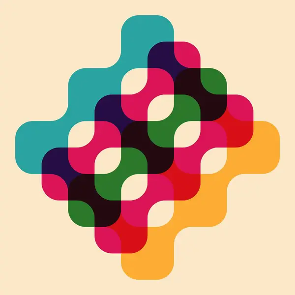 Riso baskı efektli geometrik nesne. Vektör. Kumaş, tekstil, giysi, ambalaj kağıdı, duvar kağıdı, poster için grafiksel öğe. Grafik elementi. Kendi dekorasyonun ve tasarımın için mükemmel.