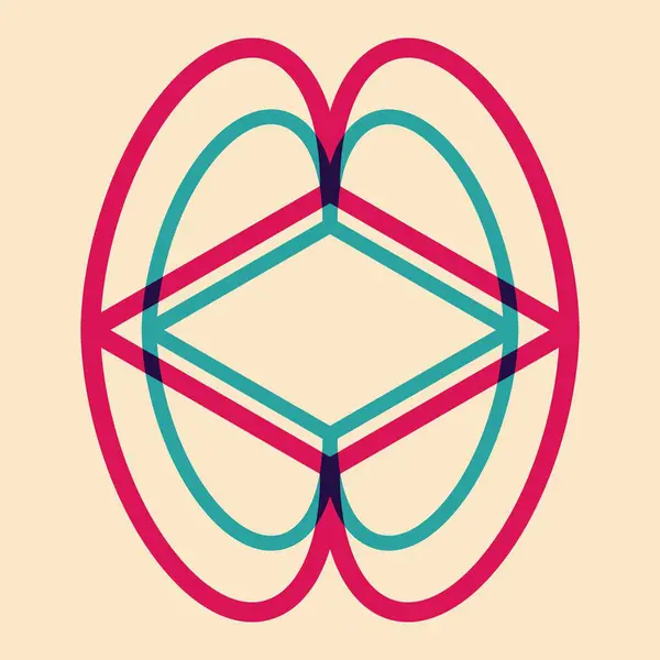 Riso baskı efektli geometrik nesne. Vektör. Kumaş, tekstil, giysi, ambalaj kağıdı, duvar kağıdı, poster için grafiksel öğe. Grafik elementi. Kendi dekorasyonun ve tasarımın için mükemmel.