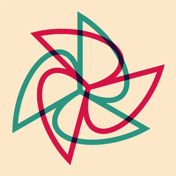 Riso baskı efektli geometrik nesne. Vektör. Kumaş, tekstil, giysi, ambalaj kağıdı, duvar kağıdı, poster için grafiksel öğe. Grafik elementi. Kendi dekorasyonun ve tasarımın için mükemmel.