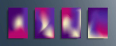 Parlak renklerde vektör eğimli arkaplan kümesi. Broşürler, kitapçıklar, afişler, posterler, dergiler, markalar, sosyal medya ve diğer projeler için. Web ve yazdırma için.