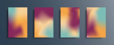 Parlak renklerde vektör eğimli arkaplan kümesi. Broşürler, kitapçıklar, afişler, posterler, dergiler, markalar, sosyal medya ve diğer projeler için. Web ve yazdırma için.