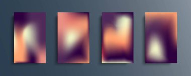 Parlak renklerde vektör eğimli arkaplan kümesi. Broşürler, kitapçıklar, afişler, posterler, dergiler, markalar, sosyal medya ve diğer projeler için. Web ve yazdırma için.