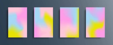 Parlak renklerde vektör eğimli arkaplan kümesi. Broşürler, kitapçıklar, afişler, posterler, dergiler, markalar, sosyal medya ve diğer projeler için. Web ve yazdırma için.