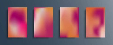 Parlak renklerde vektör eğimli arkaplan kümesi. Broşürler, kitapçıklar, afişler, posterler, dergiler, markalar, sosyal medya ve diğer projeler için. Web ve yazdırma için.