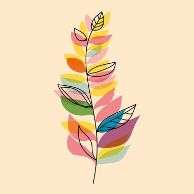 Renkli çiçek tasarımı. Riso yazıcı efektli minimalist bir illüstrasyon. Reklam için tasarım ögesi, posterler, giysi baskıları, afişler, kapaklar, çocuk ürünleri, web siteleri