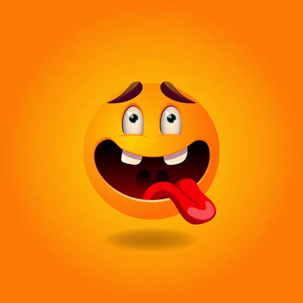 Şaşırmış, kafası karışmış, korkmuş, garip, şaşkın gülümseme ya da Emoji. Duygular. Reklam için tasarım ögesi, posterler, giysi baskıları, afişler, kapaklar, çocuk ürünleri, web siteleri, sosyal ağlar