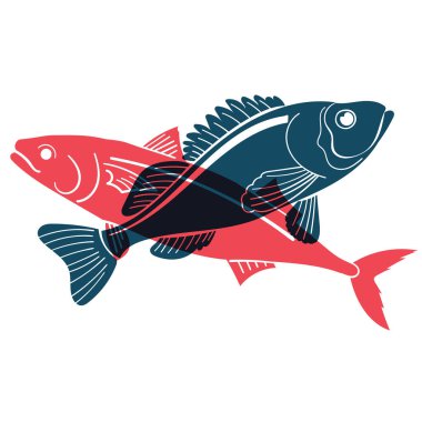 Deniz ürünleri yassı ikonu. Deniz hayvanı şekilleri. Su altı dünyası.  