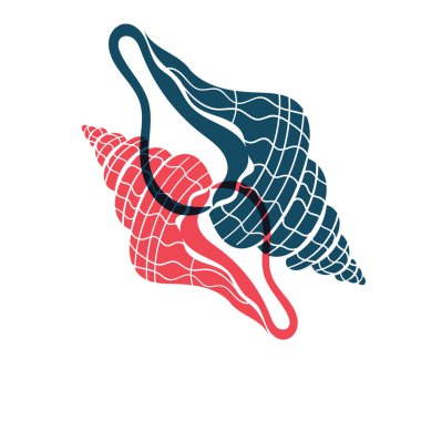 Deniz ürünleri yassı ikonu. Deniz hayvanı şekilleri. Su altı dünyası.  