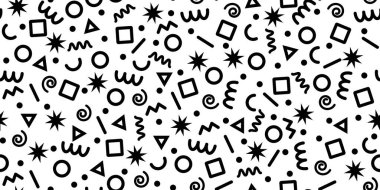 Çizgi karalaması kusursuz desen. Çocuklar için yaratıcı minimalist tarz sanat arka planı veya temel şekilli moda tasarımı. 