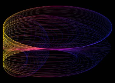 Çizgilerle çizilmiş soyutlama. Harmonograf çizimleri. Çağdaş sanat. Soyut geometrik element. Matematiksel kaos, spirograf. Poster, afiş ve el ilanları için tasarım elemanı. Psikedelik sanat