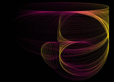 Çizgilerle çizilmiş soyutlama. Harmonograf çizimleri. Çağdaş sanat. Soyut geometrik element. Matematiksel kaos, spirograf. Poster, afiş ve el ilanları için tasarım elemanı. Psikedelik sanat