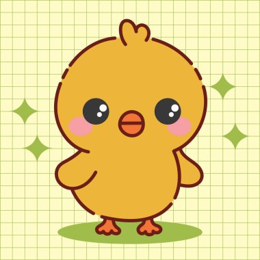 Şirin Kawaii Tavuk Çizgi Filmi Sevimli Hayvan Karakteri