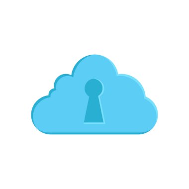 Bulut Depolama simgesini vektörde emniyete al. Logotype