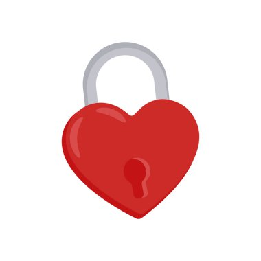 Kalp Kilidi simgesi vektörde. Logotype