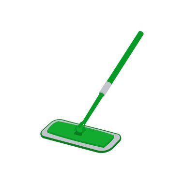 Süpürge simgesi vektörde. Logotype