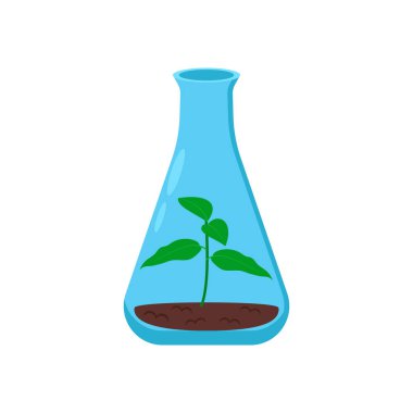Vektör olarak şişede bitki yetiştirme ikonu. Logotype