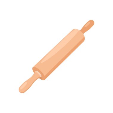 Tahta Rolling Pin simgesi vektörde. Logotype