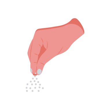 Vektör olarak tuz simgesi çimdikleniyor. Logotype