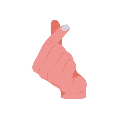 Parmaklayan Kalp simgesi vektörde. Logotype