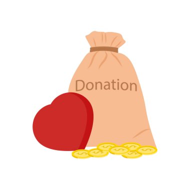 Bağış Para Çantası simgesi vektörde. Logotype