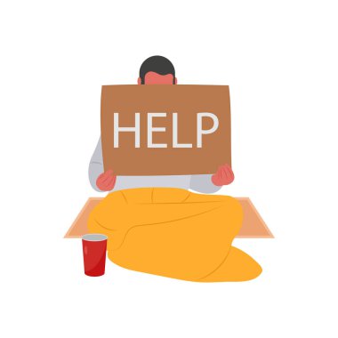 Evsiz ikona vektörde yardım et. Logotype