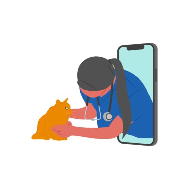 Çevrimiçi Veteriner ikonu. Logotype