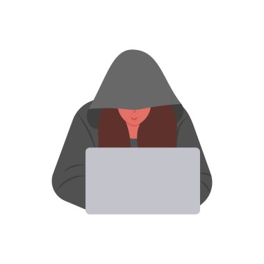 Hacker simgesi vektörde. Logotype