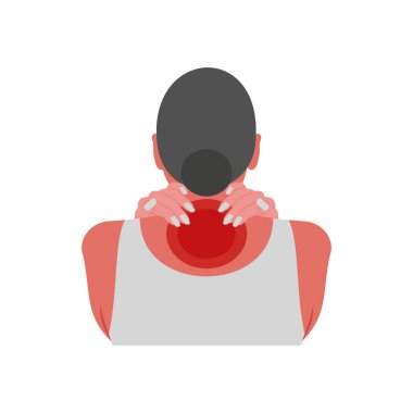 Vektör olarak boyun ağrısı simgesi. Logotype