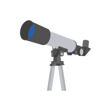 Teleskop simgesi vektörde. Logotype