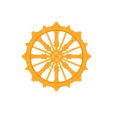 Vektör olarak Dharma Wheel simgesi. Logotype