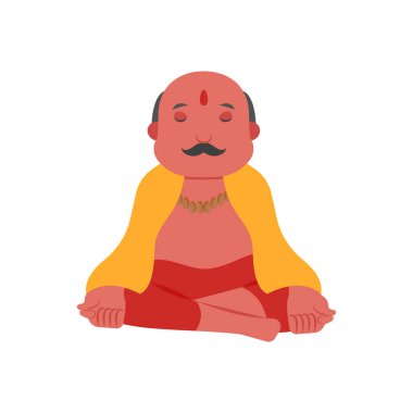 Vektör olarak Hindu Pandit simgesi. Logotype