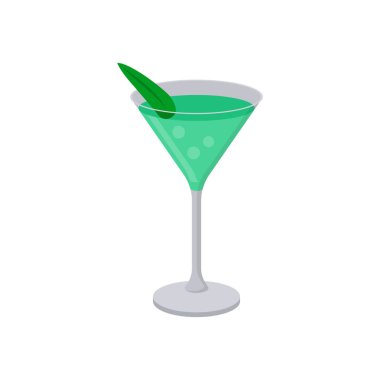 Vektör olarak Yeşil Çay Kokteyli simgesi. Logotype
